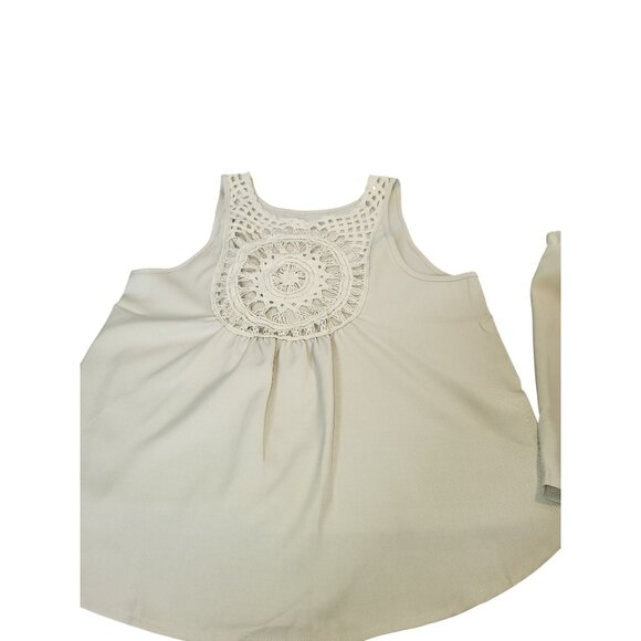 Beige Sleeveless Crochet Top & Elastic Waist Shorts Set XL - Picture 4 of 9